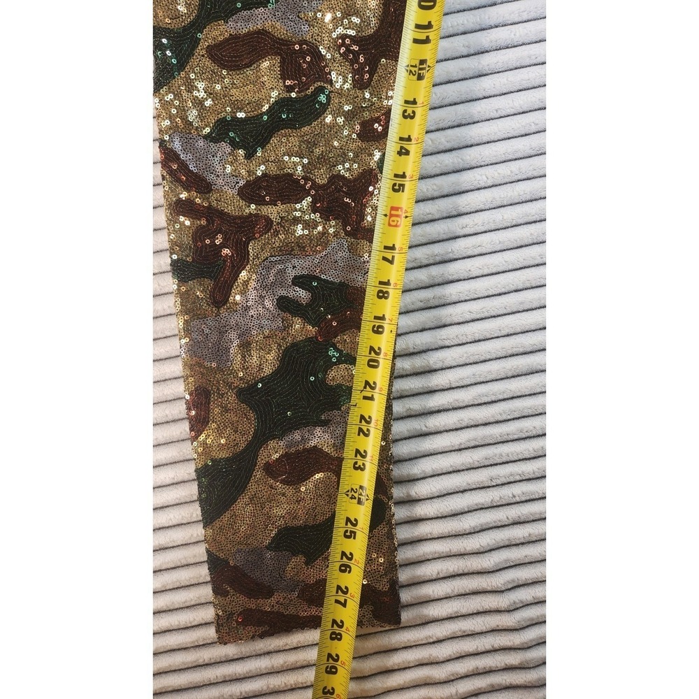 Party Sequin Joggers Camo Fairy Elf SEXY Punk Pants Green y2k 28 29 Christmas - Picture 6 of 8
